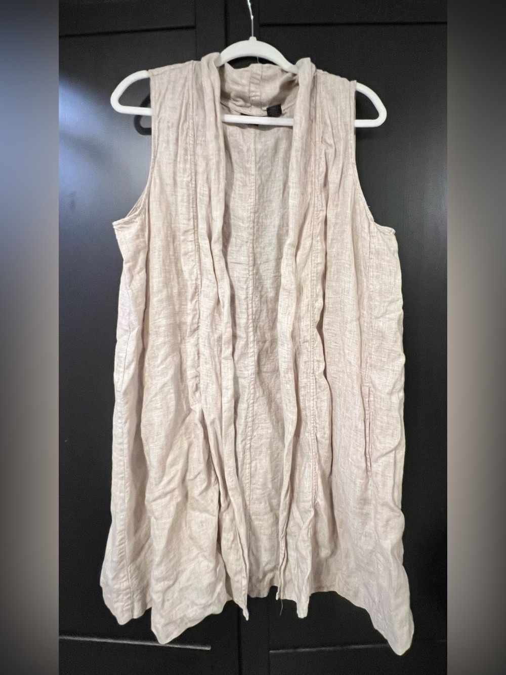 Tahari Long Linen Vest